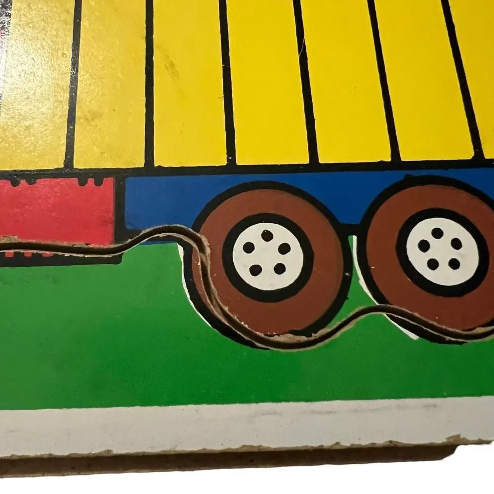 Vintage Playskool Things With Wheels Tray Puzzle 4‎ Piece 1982 180-04 Ages 1-3